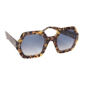 Isabel Marant Oversized Square Womens Sunglasses-Yellow Havana/Blue Gradient-NWT